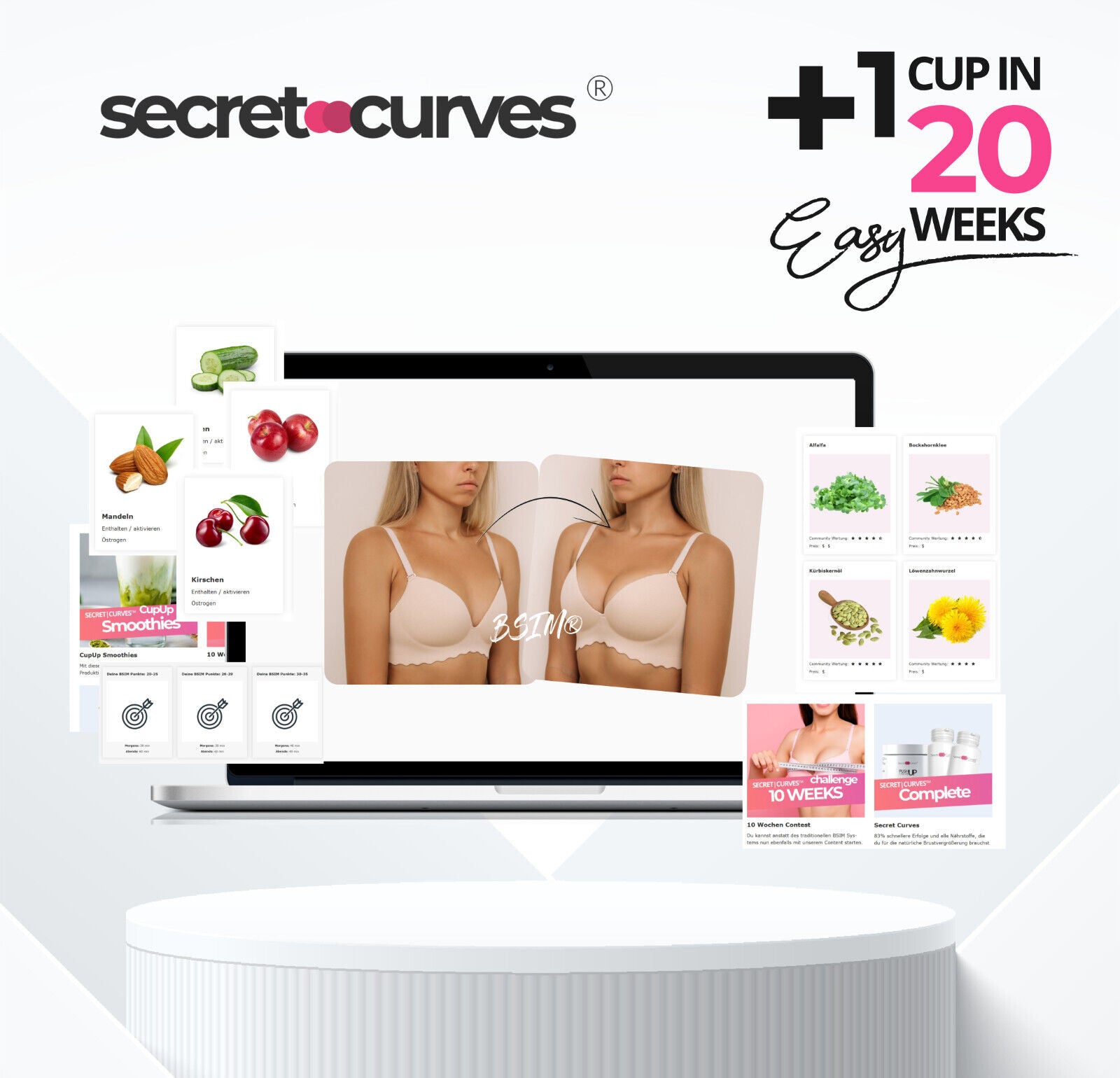 Secret Curves® Natürliche Brustvergrößerung. Original Bundle BSIM Kapseln Creme