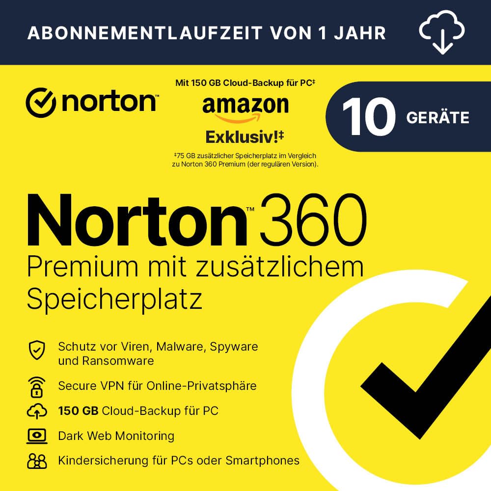 Norton 360 Premium + Utilities Ultimate 2025 | 10 Geräte | 1 Jahr |Aktivierungscode per Email