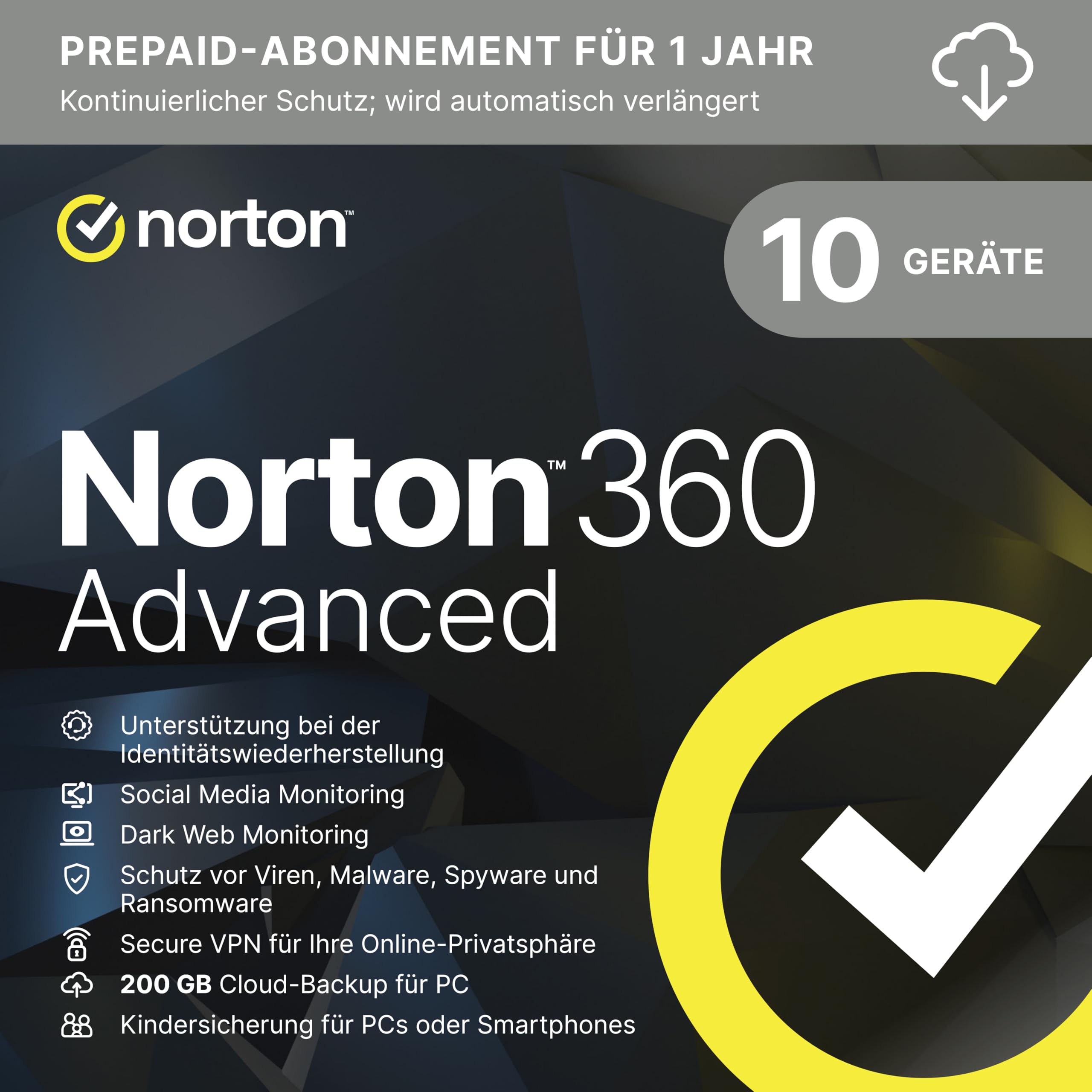 Norton 360 Premium + Utilities Ultimate 2025 | 10 Geräte | 1 Jahr |Aktivierungscode per Email