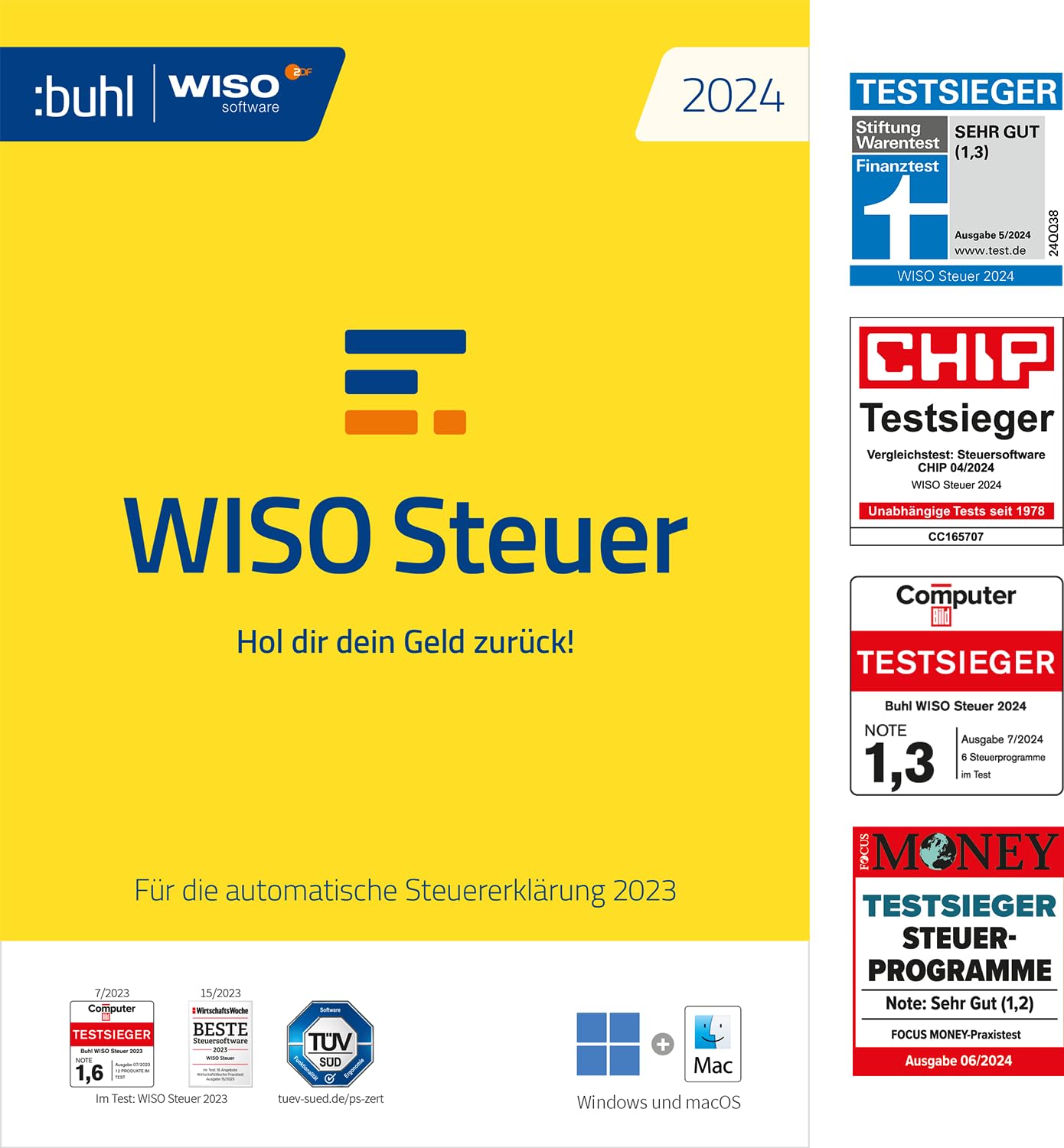 WISO Steuer 2025 (für Steuerjahr 2024) Für Windows, Mac, Smartphones und Tablets | Digitaler Download