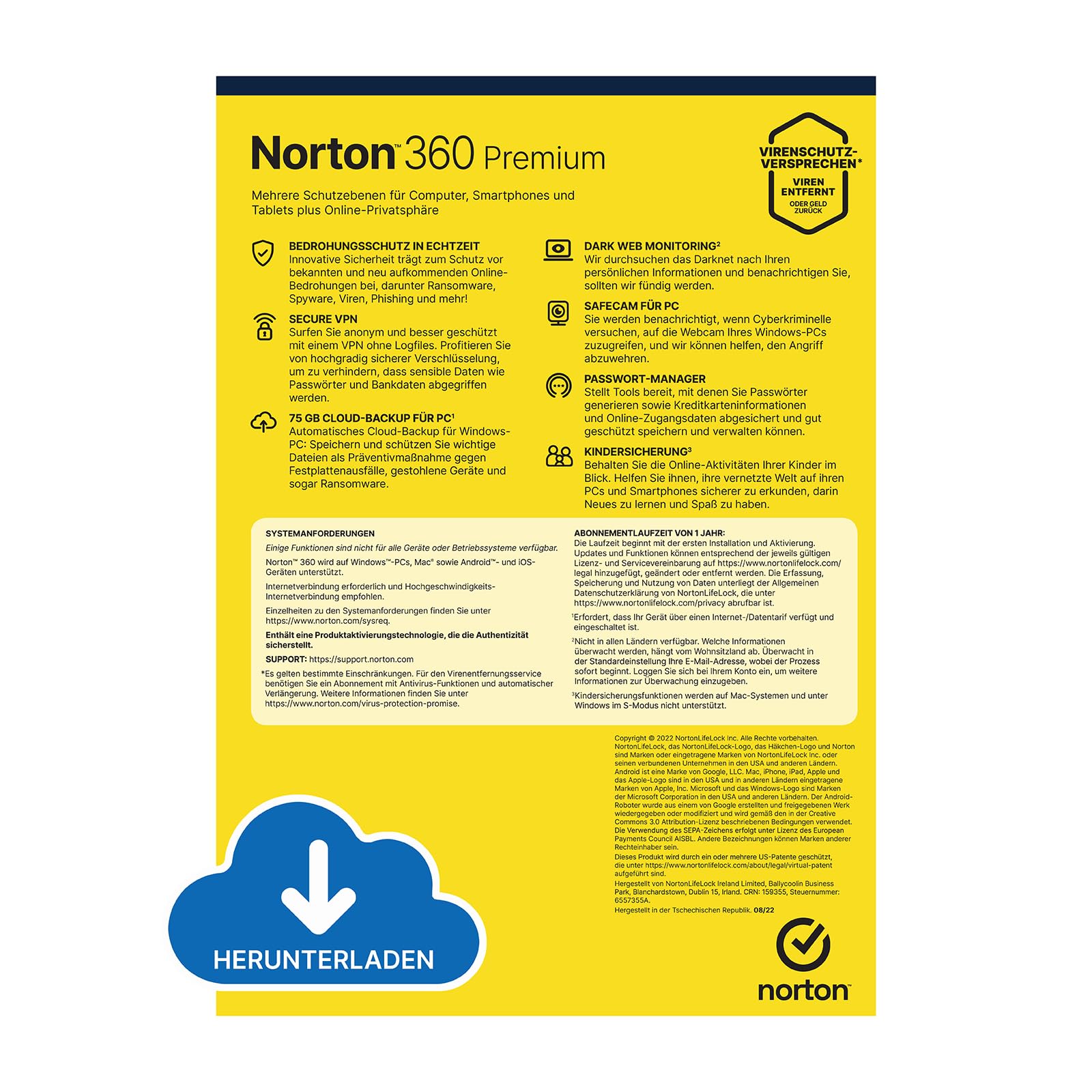 Norton 360 Premium + Utilities Ultimate 2025 | 10 Geräte | 1 Jahr |Aktivierungscode per Email