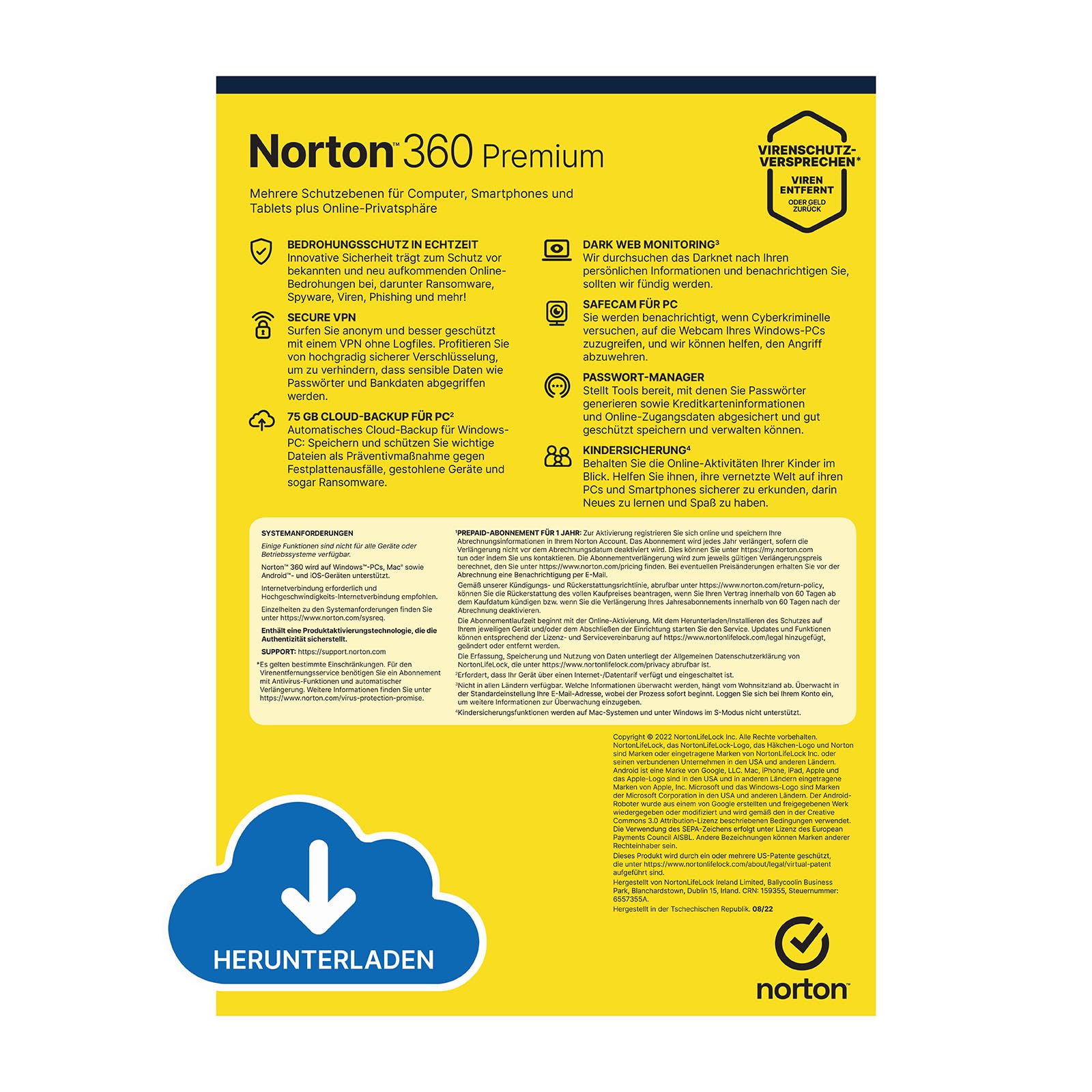 Norton 360 Premium + Utilities Ultimate 2025 | 10 Geräte | 1 Jahr |Aktivierungscode per Email