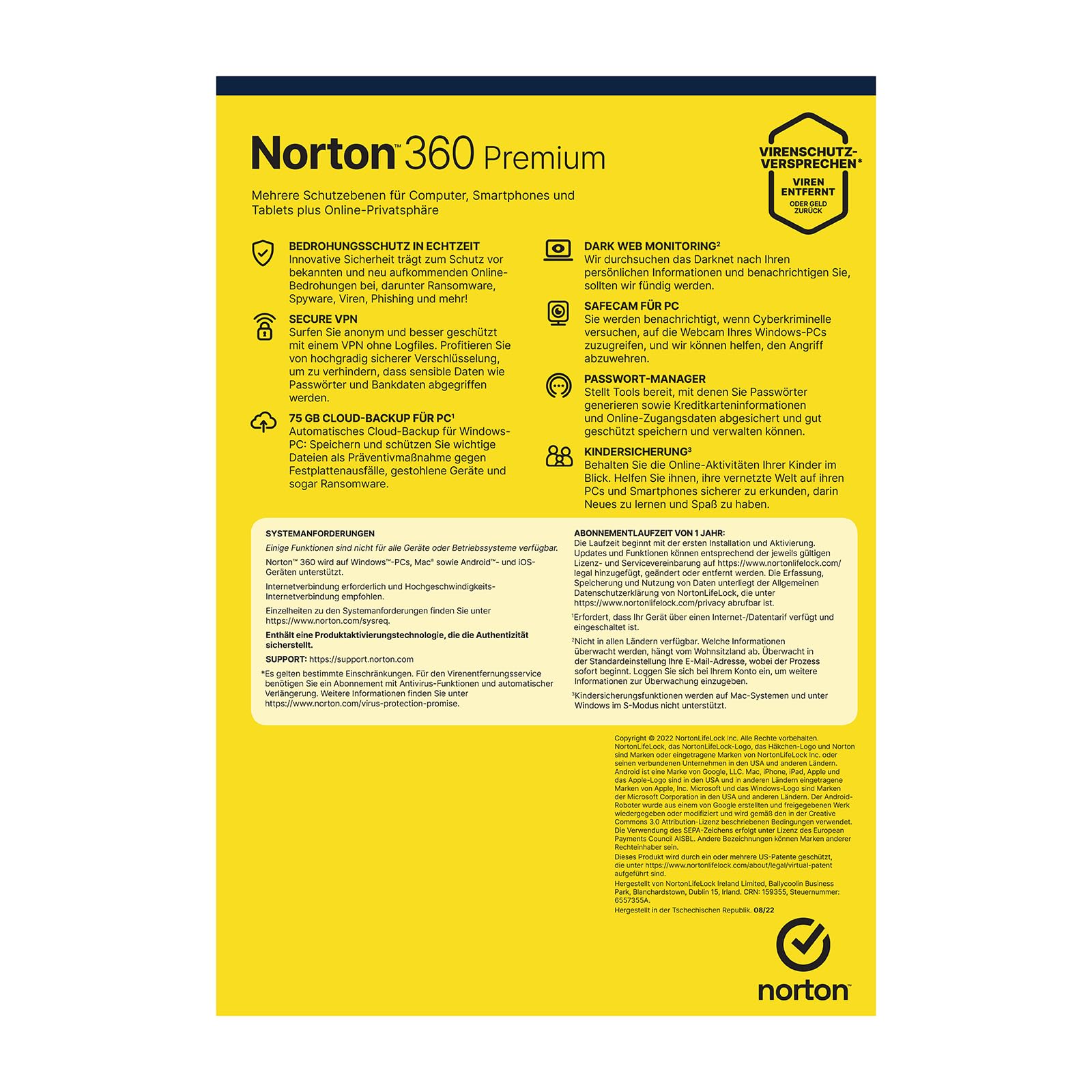 Norton 360 Premium + Utilities Ultimate 2025 | 10 Geräte | 1 Jahr |Aktivierungscode per Email