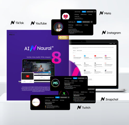 AI|Naural®8 - Social Automation Professional Edition mit KI, erweiterten Inhalten, Viral Engine