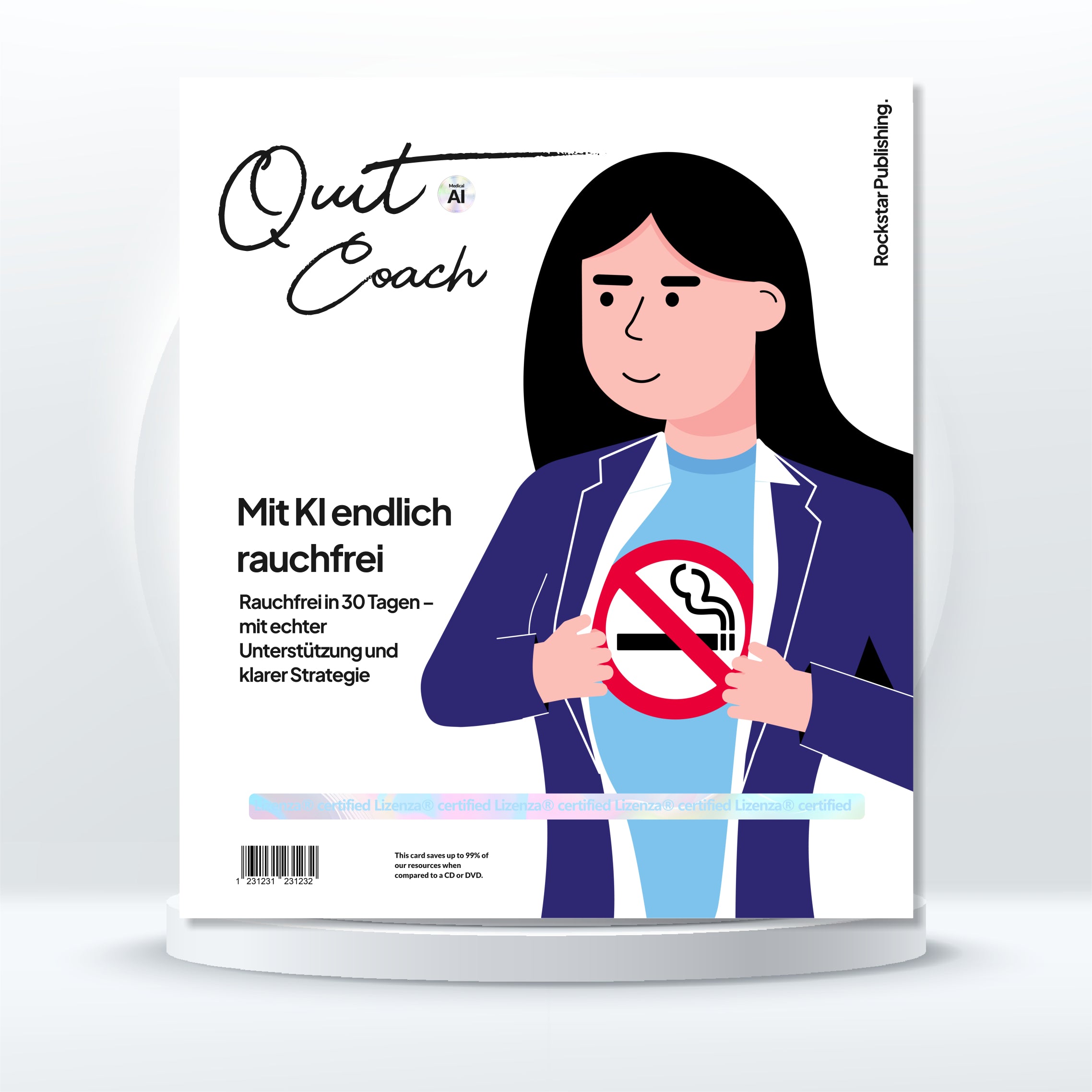 Quit-Coach. Rauchfrei KI. 12 Monate inkl. Buch