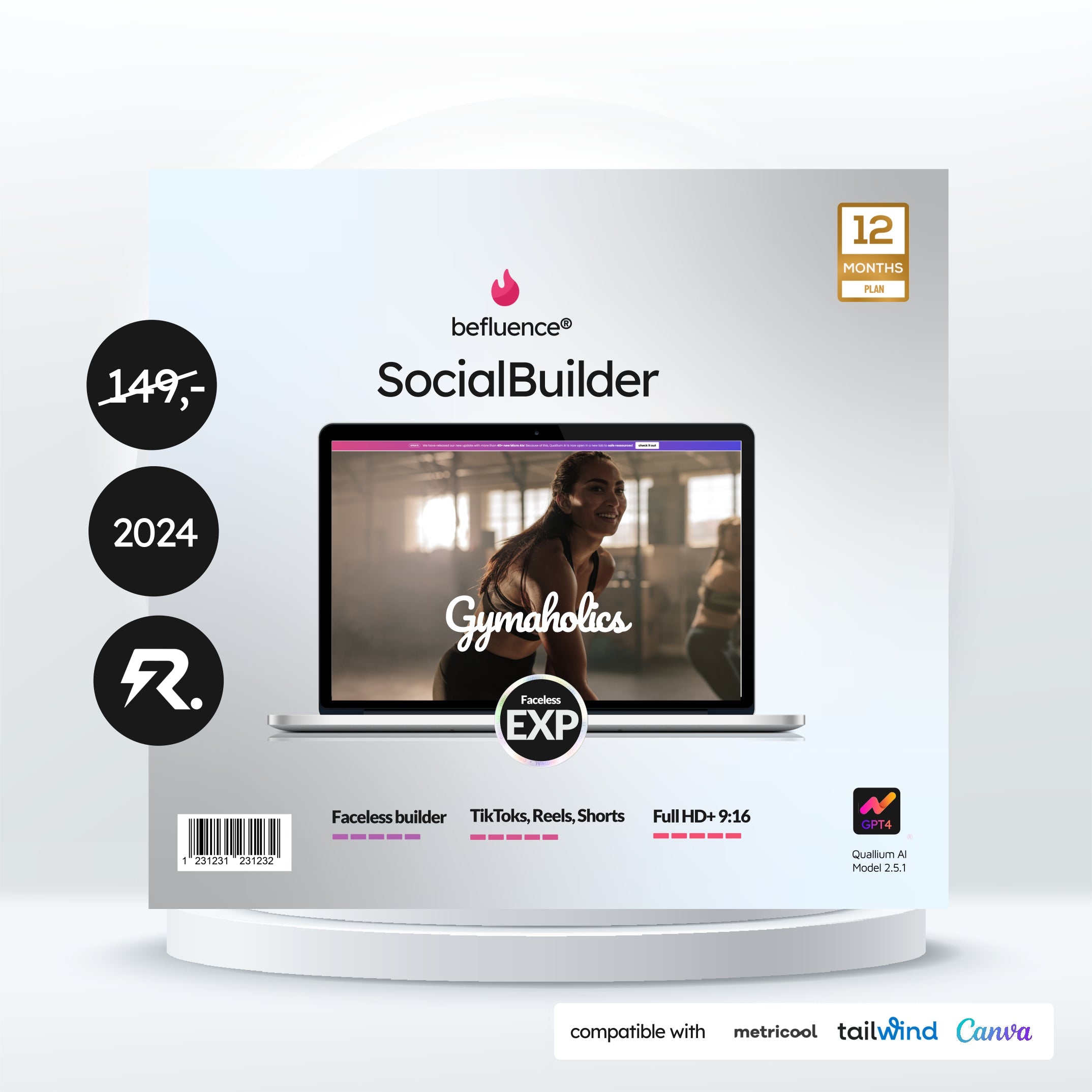 befluence!® Social Builder Fittok - Faceless Social Media Accounts