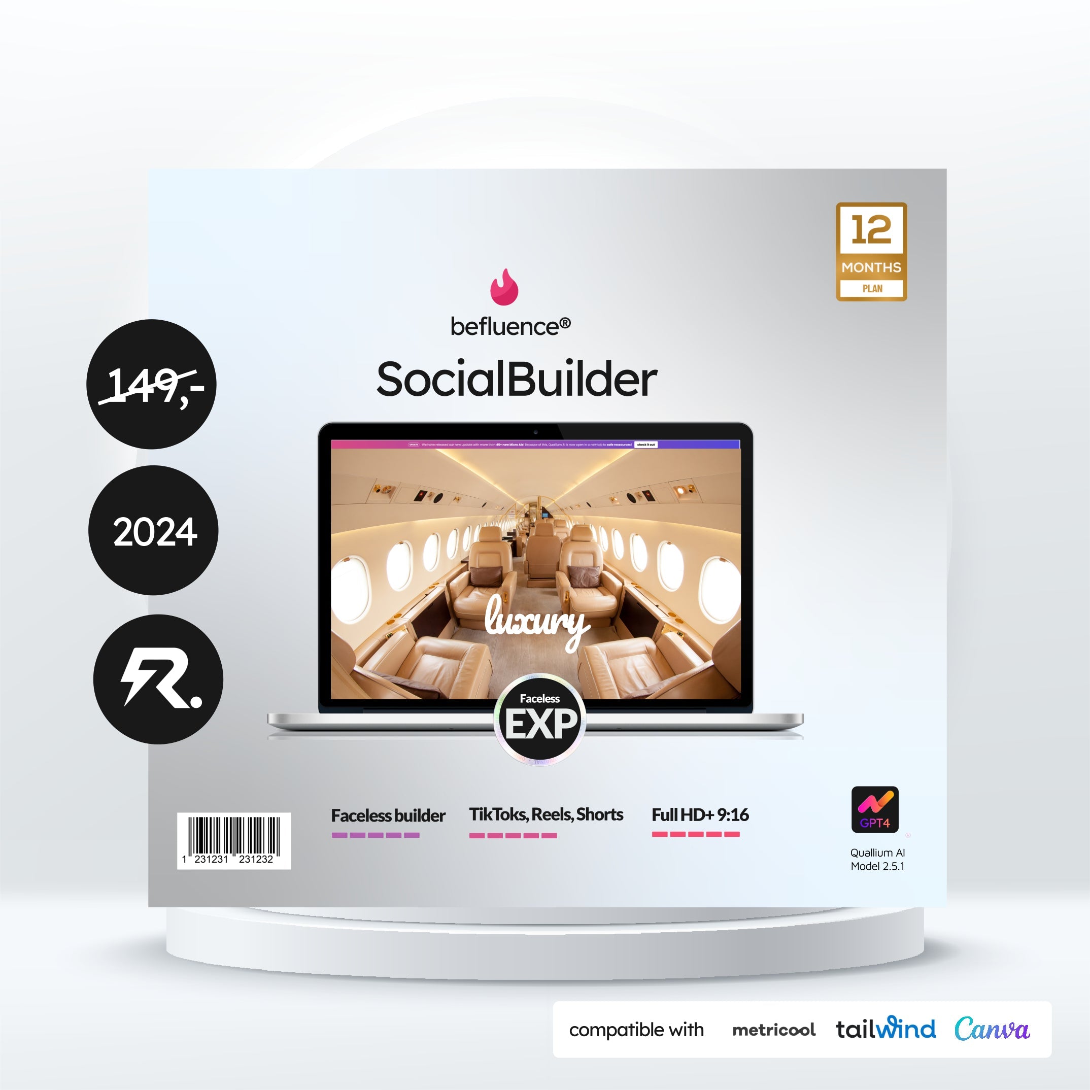 befluence!® Social Builder Luxury - Faceless Social Media Accounts