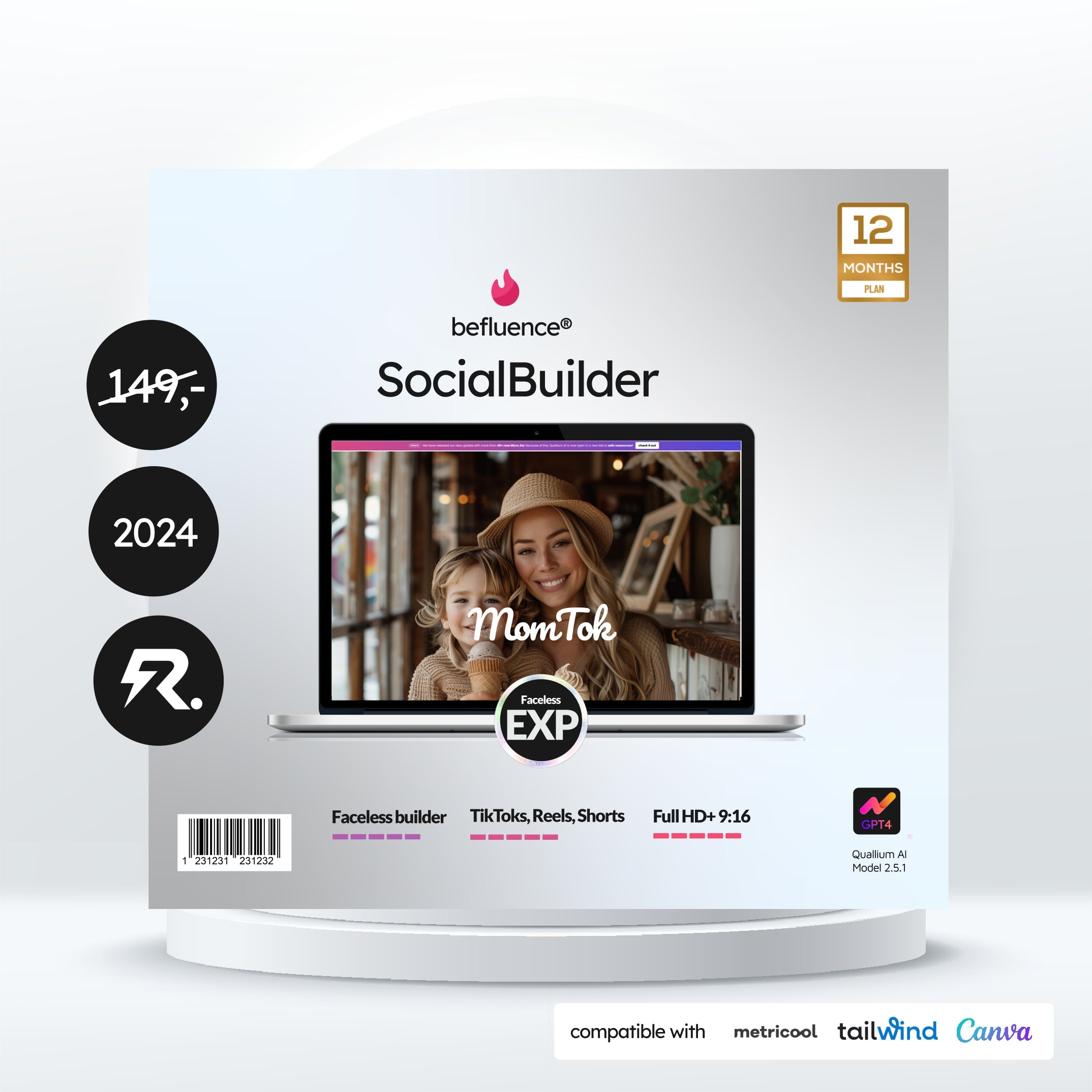 befluence!® Social Builder MomTok - Faceless Social Media Accounts