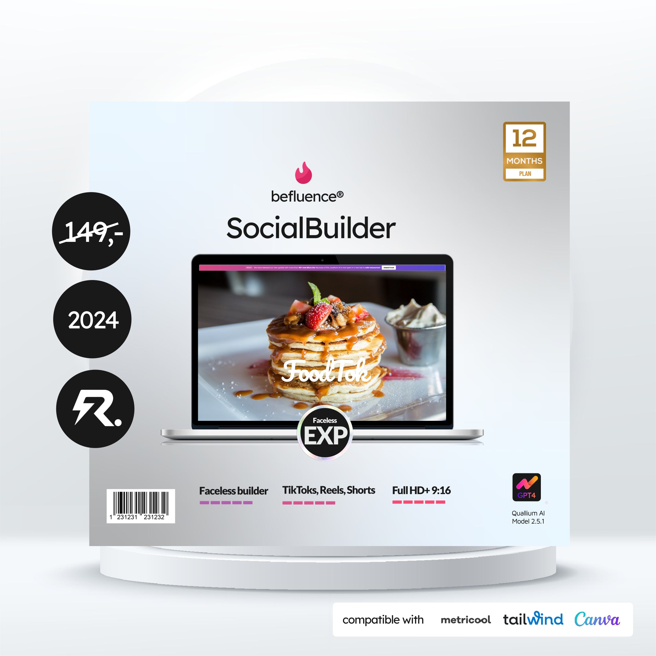 befluence!® Social Builder Foodtok & Foodblogger - Faceless Social Media Accounts