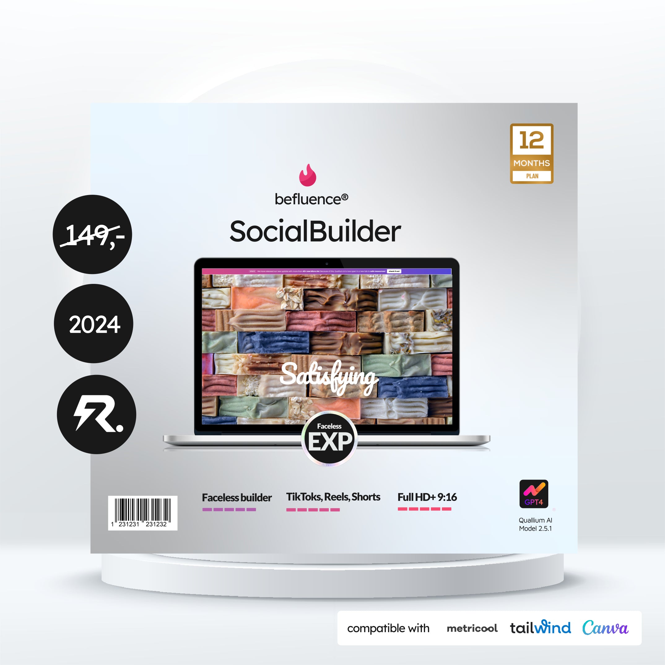 befluence!® Social Builder Satisfying - Faceless Social Media Accounts